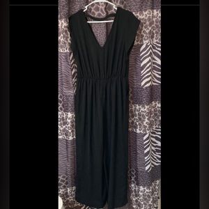 Black V-Neck Jumpsuit Size M